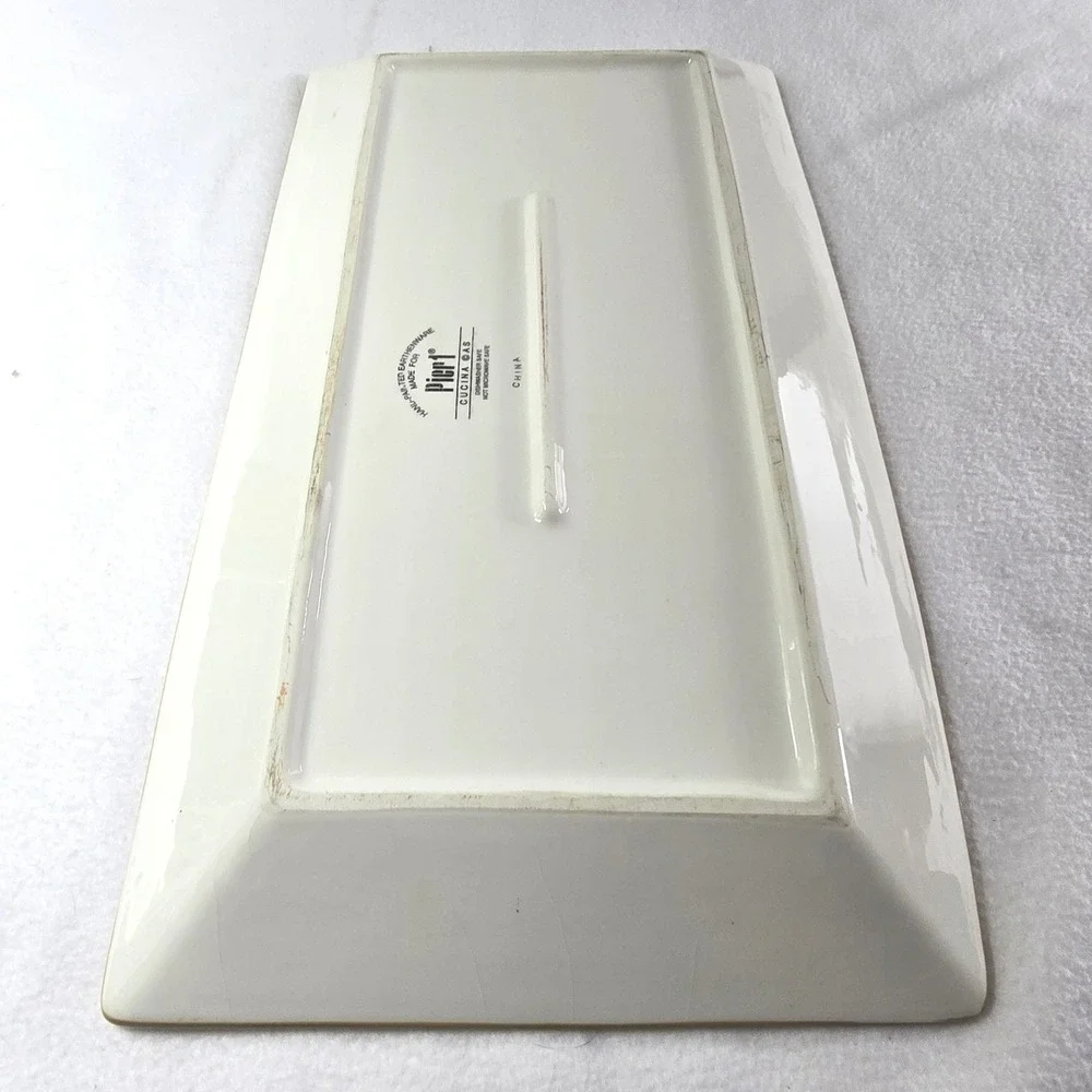 Pier 1 Earthenware Tray Antipasto‎ Olive Serving Platter Charcuterie Board 10x18